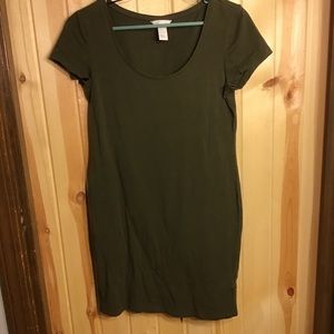 H&M Army Green Bodycon T-shirt Dress